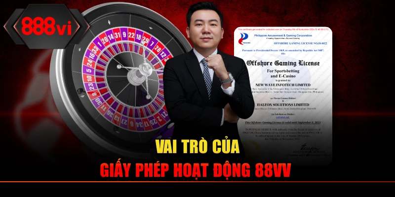 Giấy phép hoạt động 888VI đóng vai trò quan trọng